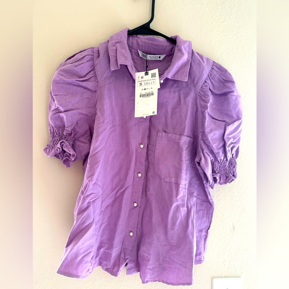 Zara lavender pearl top for sale!!